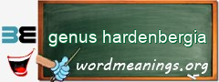 WordMeaning blackboard for genus hardenbergia